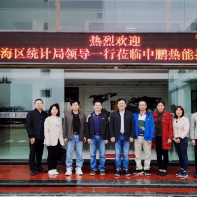 政企交流共同推进企业高质量发展|中鹏公司喜迎南海区经促局、统计局等领导一行莅临我司调研指导